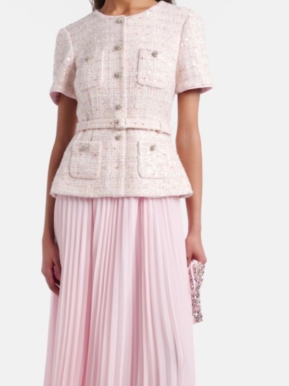 Self Portrait pink midi dress